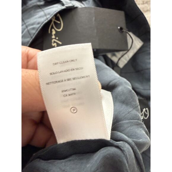 NEW Rails Size S Pinstripe Wide Leg Tie Casual Pants Charcoal Button Zip NWT - Picture 11 of 12